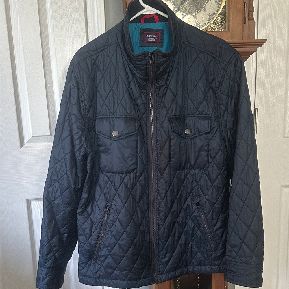 Untuckit Men's Dark Blue Quilted Jacket XL
